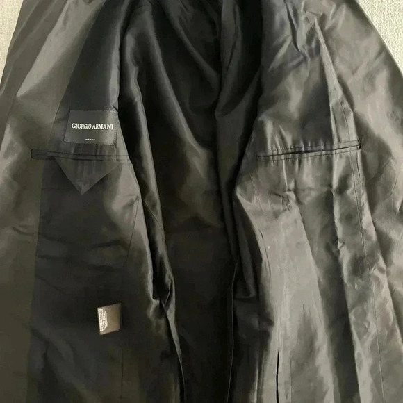 Giorgio Armani Silk Blend Lightweight Snap Closure Blazer Black Size 50 US 40 - Picture 7 of 16